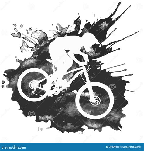 Mountain Biker Silhouette Vector Illustration | CartoonDealer.com #5177150