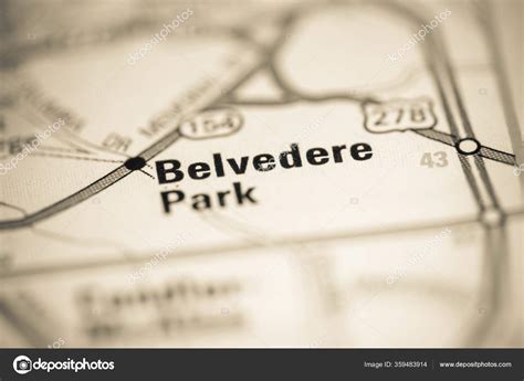 Belvedere Park Map United States America Stock Photo by ...