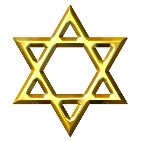 D Golden Star Of David Bright Reflection Isolated Bright Png