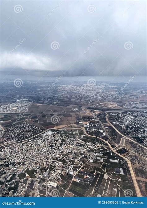 Aerial View of Israeli and Palestinian Towns Close To the Ben Gurion