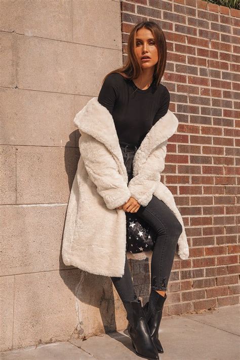 Stepping Out In Style Cream Faux Fur Long Coat Long Faux Fur Coat Chic Coat Long Coat