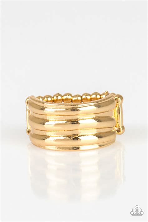 Paparazzi Rough Around The Edges Gold Stacked Band Design Ring Marissas Bling On A Budget