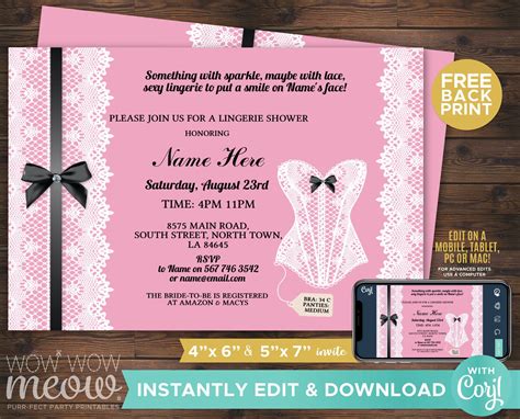 Pin On Lingerie Shower Invitations