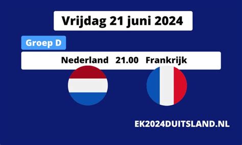 Bevestigde Opstellingen Nederland En Frankrijk Ek