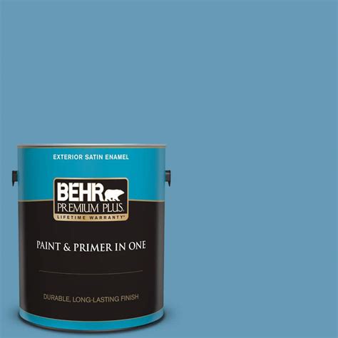 Behr Premium Plus Gal S Yacht Blue Satin Enamel Exterior Paint