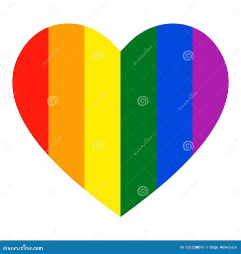 Rainbow Heart Icon Lgbt Flag Symbol Stock Vector Illustration Of