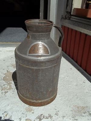 Vintage H P Hood Sons Handled Metal Milk Jug Or Can