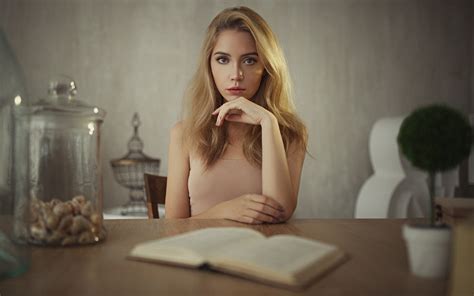 Wallpaper Sergey Zhirnov Books Women Blonde Ksenia Kokoreva