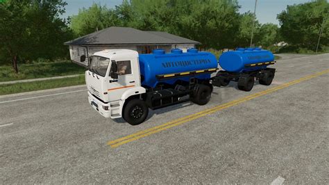 Kamaz 53605 Tank With Trailer NefAZ 8602 V1 0 FS22 Mod Farming