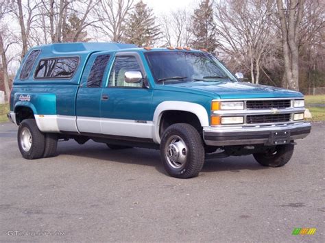 1994 Bright Teal Metallic Chevrolet C K 3500 Extended Cab 4x4 Dually 58090313