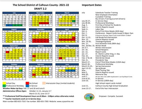 Calhoun County Public Schools Calendar 2022 and 2023 - PublicHolidays.com