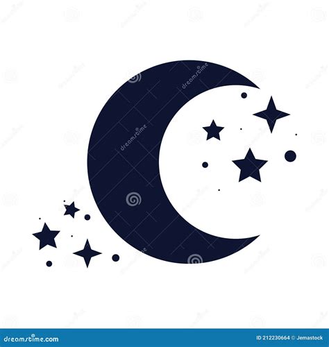 Luna y estrellas ilustración del vector Ilustración de lunar 212230664