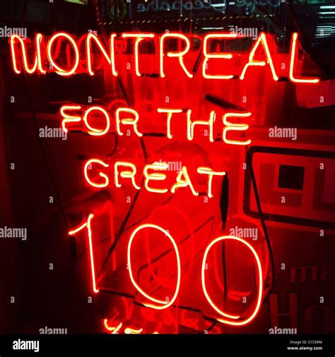 Montreal Neon Sign Stock Photo Alamy