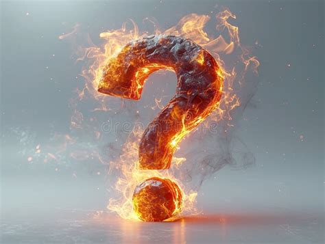 Fiery Burning Question Mark On A Light Background Stock Illustration