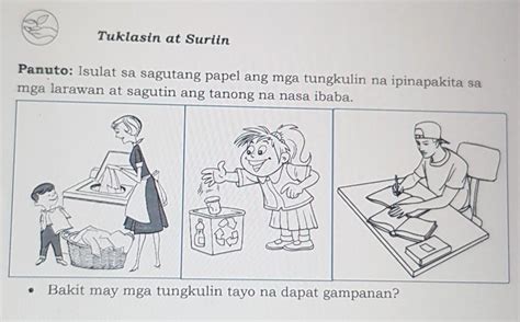 Tuklasin At Suriin Panuto Isulat Sa Sagutang Papel Ang Mga Tungkulin