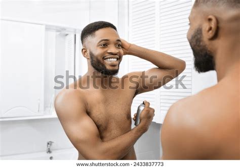 Smiling Afro Man Naked Muscular Torso Stock Photo Shutterstock