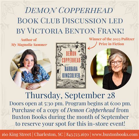 Demon Copperhead Book Club Discussion With Buxton Books Buxton Books