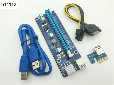 006c Pcie Pci E Pci Express Riser Card 1x To 16x Usb 30 Cable Adapter Sata To 6pin Ide Molex 6