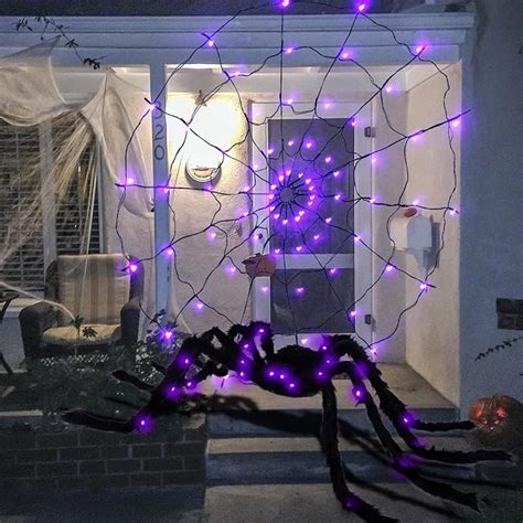 Amazon Mchochy Light Up Spider Webs Halloween Decorations