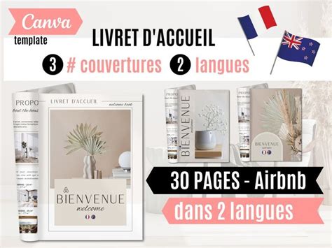 Livret daccueil AIRBNB français anglais 2 affiches de bienvenue