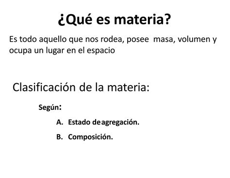 Solution Clasificacion De La Materia Studypool