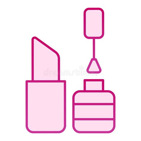 Icono De Lápiz Labial Y Pincel Plano Ilustración Vectorial De Signo