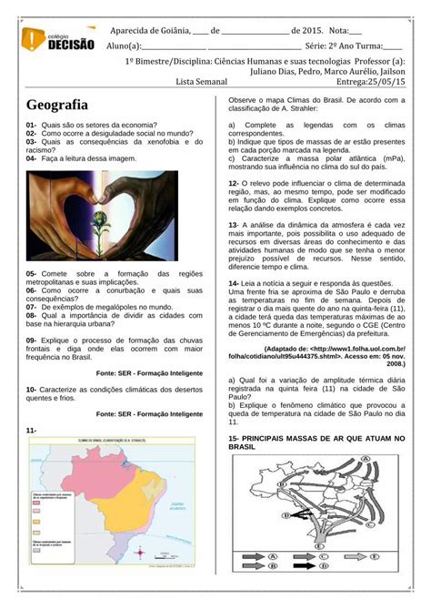 PDF Geografia Colegiodecisao Br 15 PRINCIPAIS MASSAS DE AR