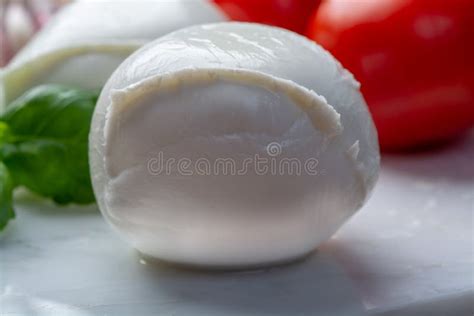 Balls of Buffalo Mozzarella, Soft Italian Scheese Made from the Milk of Italian Mediterranean ...