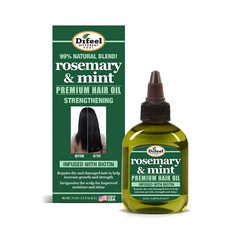 Difeel Rosemary And Mint Premium Hair Oil With Biotin 25 Oz Difeel Find Your Natural Beauty