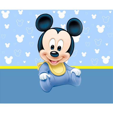 Painel Em Lona Tema Mickey Baby Azul Shopee Brasil