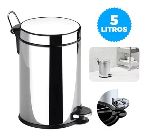 Lixeira Pedal E Balde Litros Brinox Cor Cinza