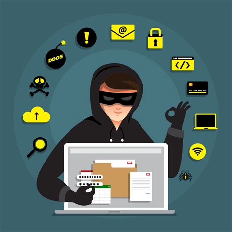 Cyber Hacker Stealing Data On Internet Device 2179079 Vector Art At