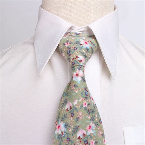 Sage Green Floral Mens Ties Floral Ties For Men Groomsmen Etsy