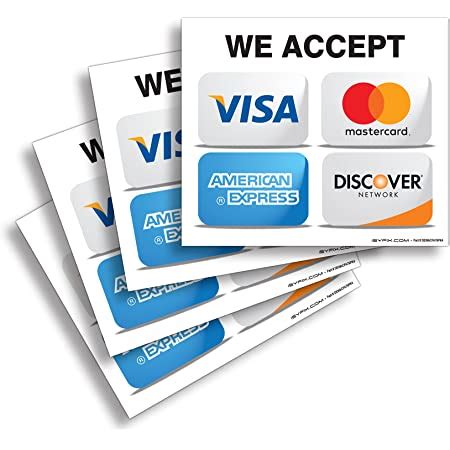 Amazon Novosta Credit Card Sign 2 Pack We Accept Visa