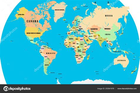 Mapa Del Mundo Continentes Y Lugares Destacados Map World Map Images