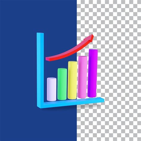 Gráfico de barras de renderização psd 3d para estatística analítica