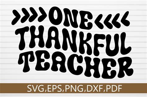 One Thankful Teacher Retro Svg Graphic By Monidesignhat · Creative Fabrica