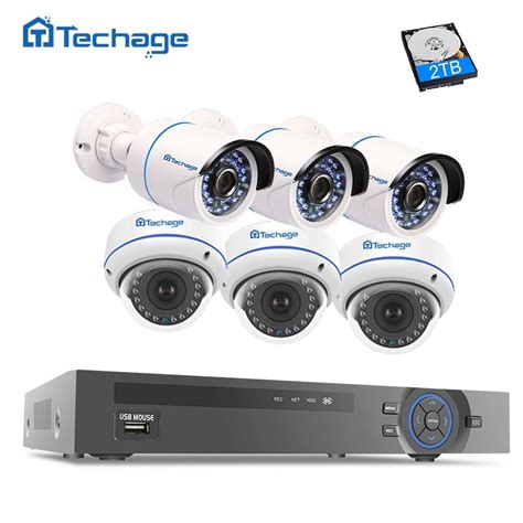 Techage Ch P Poe Security Camera System Set Nvr Dvr Recorder Hd