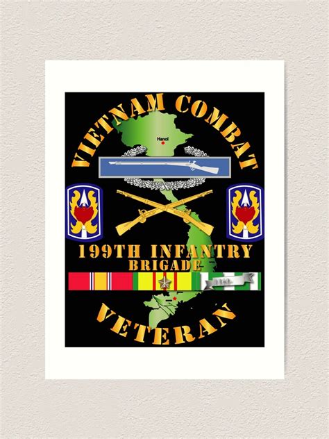 Army Vietnam Combat Infantry Veteran W 199th Inf Bde SSI V1 Art