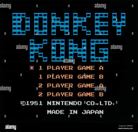 Donkey Kong Title screen, arcade video game released on 1981 Stock ...