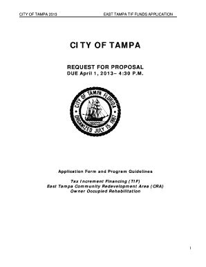 Fillable Online Tampagov Tampa Request For Proposal Form Fax Email