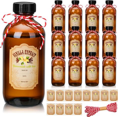 Amazon Uiifan 8 Pcs 4 Oz Vanilla Extract Bottles Boston Round