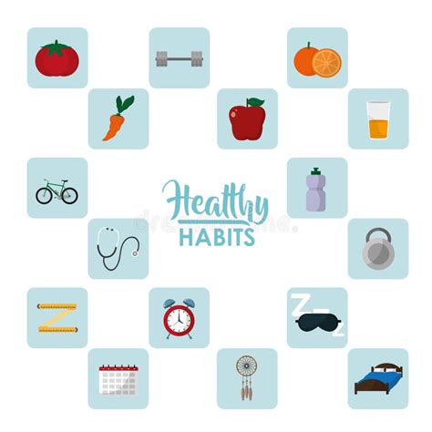 Healthy Habits Infographic Stock Vector Illustration Of Motivation