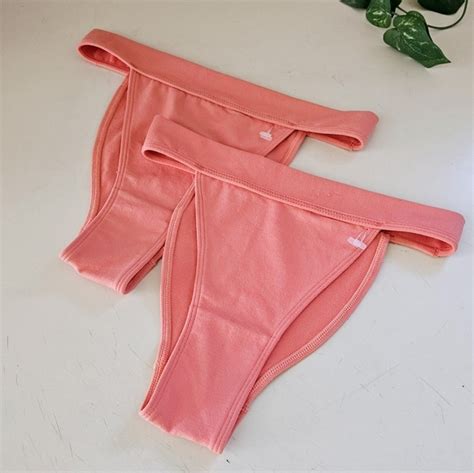 None Swim Set Of Coral Peach Light Orange Sizes Sxs La Hearts By Pacsun Bikini Thong Ba