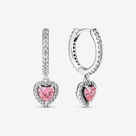 Orecchini Pandora Cerchi Cuori Rosa 291445C01 Casadei Gioielli