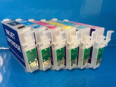 T0801 6 Head Cleaning Cartridges For Epson T0801 T0802 T0803 T0804 T0805 T0806 Non Oem Printer