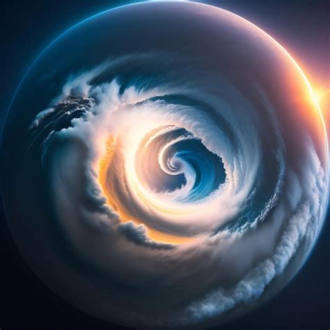 Premium Photo | Aerial view of hurricane from space Weather cloud ...