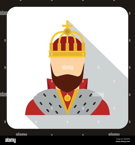 Medieval King Icon Flat Style Stock Vector Image And Art Alamy