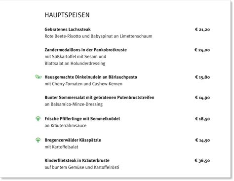 Kennzeichnung Vegetarischer Speisen In Der Speisekarte