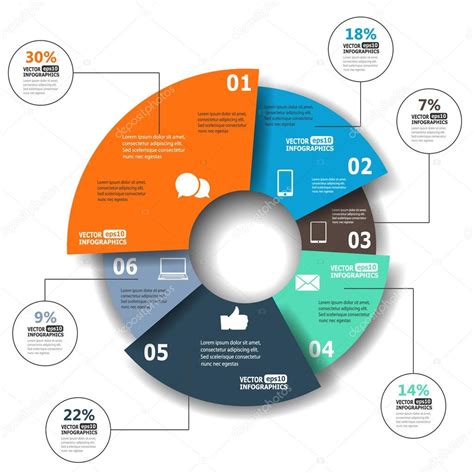 Modern Paper Infographics In A Pie Chart For Web Banners Mobil